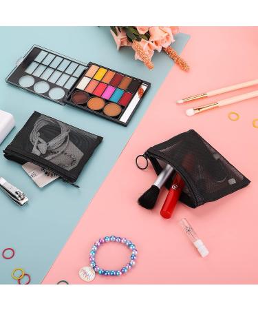 Sibba Mini Culture Bag Set - 6 Pieces Waterproof Nylon Makeup Organizer with Zip Pocket | Travel Accessories & Cosmetics Storage Black (12x9.5cm + 21x15cm) - Buy Online on GoSupps.com