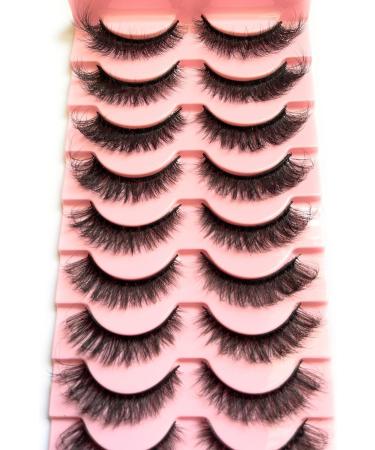 10 pairs Cats eye lashes Faux Mink False Eye Lashes D-Curl Fluffy and Wispy Ultra Soft Premium Sweat and Water Resistant Feather Light Enhancing Beauty and Confidence (5D-B23) - Buy Online on GoSupps.com
