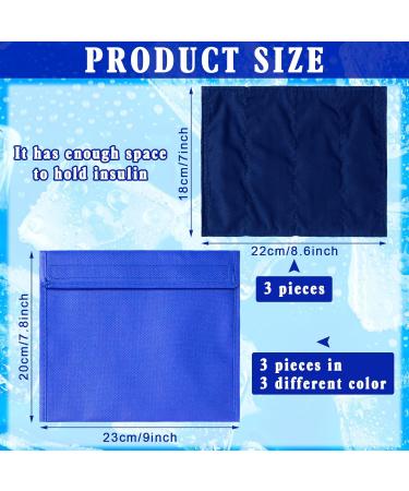 Insulin Cooling Wallet Set - 3 Pack Cooling Cases with Nylon Tape Bag - Diabetic Travel Case - No Refrigeration Needed (7.09 x 8.66 Inch & 7.87 x 9.06 Inch) - Buy Online on GoSupps.com