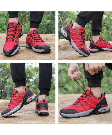 Dannto Men Hiking Shoes Trail Running Sneakers - Outdoor Trekking Cross Training 11 B-red - Buy Online on GoSupps.com