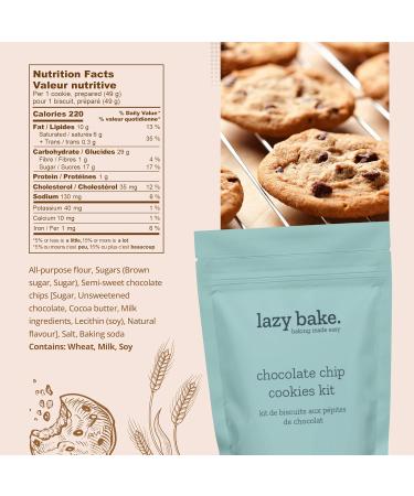 Lazy Bake Chocolate Chip Cookie Mix. Create Soft And Chewy Chocolate Chip Cookies At Home. Dessert And Snacks For Kids. 100% Made in Canada. 429g (Pack of 1) - Buy Online on GoSupps.com