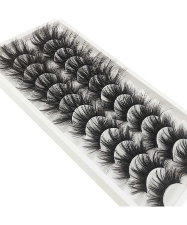 Goddvenus False Lashes Pack 20MM Long Thick Faux Mink Eyelashes Fluffy 3D Volume Dramatic Strip Eye Lashes 2 Designs 12 Pairs Fake Eyelashes 12 Pairs / High Volume / 2 Styles