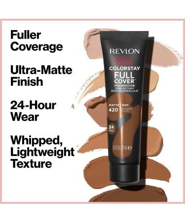 Revlon ColorStay Full Cover Longwear Matte Foundation Medium Beige 30ml - Heat & Sweat Resistant Face Makeup - Buy Online on GoSupps.com