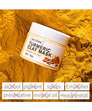 Turmeric Vitamin C Facial Mask - Hydrating Skin Lightening Acne Control & Pore Refining Clay Mask for Brighter Skin - Buy Online on GoSupps.com