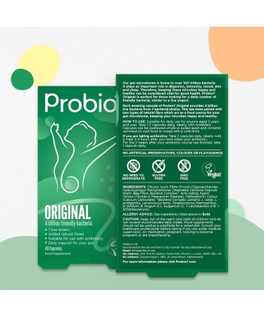 Probio7 Original | Vegan | 7 Live Strains | 4 Billion CFU + Natural Fibre | Digestive Health Supplement (40 Capsules) - Buy Online on GoSupps.com