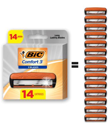 BIC Comfort 3 Refilling Rapid Razius Castes three-blade drivers for men razors for sensitive skin for a pleasant shave 14 razor-after-filling cartridges