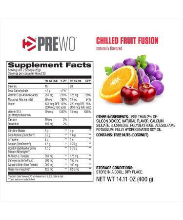 Dymatize PRE W.O. Chilled Fruit Fusion - 20 Servings | Best Pre-Workout Supplement - Buy Online on GoSupps.com