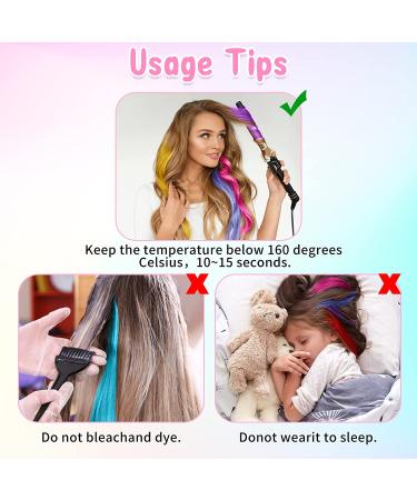 Kyerivs 20 Inch Rainbow Clip in Hair Extensions - 24 PCS, Long Straight Synthetic Hairpieces for Girls. Perfect for Parties & Gifts - Multi Color Highlights - Buy Online on GoSupps.com