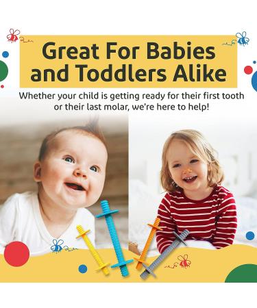 Lull Kids Teething Tubes - Baby Teething Toys for 0-12 Months - Teething Straws & Sticks (Blue/Orange) - Buy Online on GoSupps.com