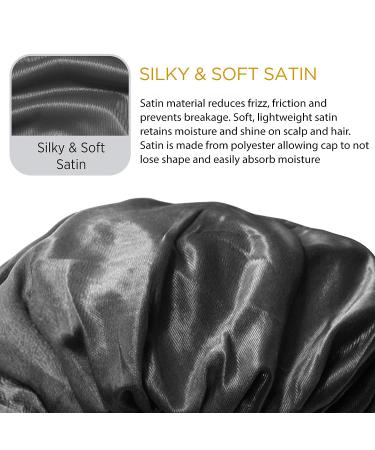 Oil Treated Black Sleep Bonnet - Women's Elastic Band Cap - Buy Online on GoSupps.com