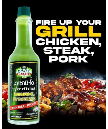 WASABI-O Premium Wasabi Sauce With Real Wasabi - Wasabi Hot Sauce For Sushi Roast Beef Roasted Veggies & More Vegan Barbecue Vegetarian Gluten-Free 2.2oz - Buy Online on GoSupps.com