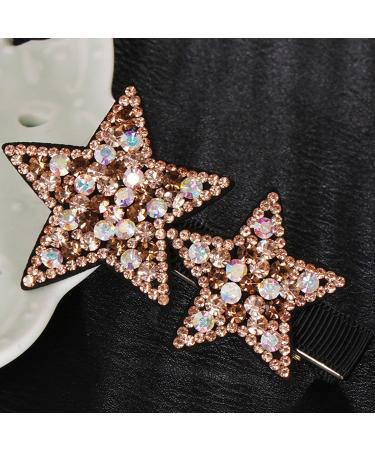 amangul Rhinestones Star Hair Clip Star Hair Accessories Star Barrettes Star Hairpin Crystal Star Hair Clip Hair Bangs Clip(Bright Black) - Buy Online on GoSupps.com