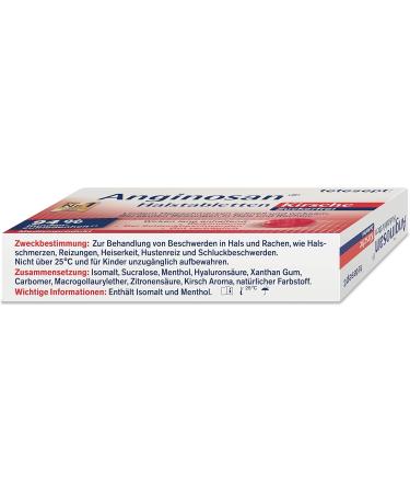 Buy Tetesept Anginosan Cherry Throat Lozenges - Sugar-Free Sore Throat Relief for Acute Irritations - 20 Pieces - International Shipping Available - Buy Online on GoSupps.com