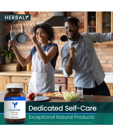 Herbaly Glucose Blood Sugar Complete Capsules - Natural Wellness Blend - Cinnamon Chromium Gymnema Sylvestre Fenugreek - Balance & Energy - 90 Veggie Caps - Buy Online on GoSupps.com