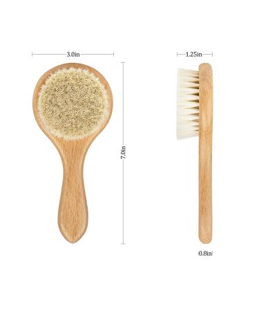 Natemia Wooden Baby Hair Brush for Newborns & Toddlers - Soft Bristles for Cradle Cap - Ideal Baby Registry Gift - Buy Online on GoSupps.com