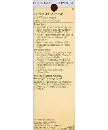 Physicians Formula Argan Wear BB Cream - Light 1.2 oz | Ultra-Nourishing Formula - Buy Online on GoSupps.com