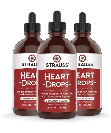 Strauss Naturals Heartdrops Herbal Heart Supplement 7.6 fl oz - European Mistletoe, Aged Garlic, Cinnamon Flavor - Buy Online on GoSupps.com