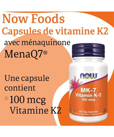 Now Foods Vitamin K2 MK-7 100mcg All-Trans 60 Vegan Capsules Lab Tested Gluten Free Soy Free Non-GMO - Buy Online on GoSupps.com