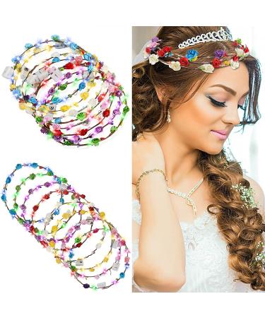 LED Flower Crown Headband - 20 Pcs Luminous Light Up Wreath for Girls, Women - Ideal for Wedding, Festival, Christmas, Halloween Party - Buy Online on GoSupps.com