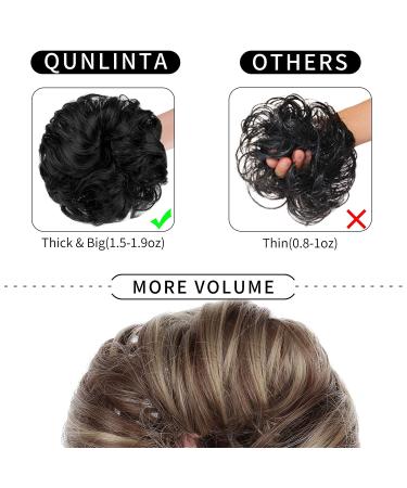 Qunlinta Messy Bun Hair Piece | Updo Scrunchies Hair Extensions | Light Brown Mix Ash Blonde | for Women & Girls - 1 Piece - Buy Online on GoSupps.com