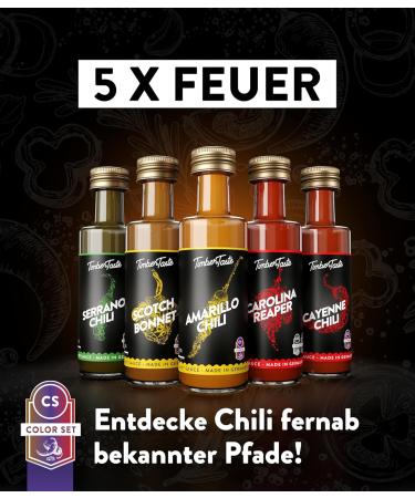 Timber Taste Chili Sauce Gift Set 5 x 40ml | Offroad Hot Sauce | Unique Gifts for Men & Women | Perfect for Father's Day | Gourmet Chili Sauces & Spices - Buy Online on GoSupps.com