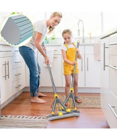 Sponge Floor Mop with Long Handle and 3 Absorbent Heads - Ideal for Home and Kitchen Hardwood Floor Cleaning - Buy Online on GoSupps.com