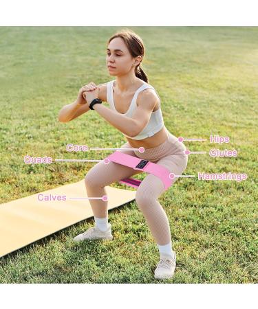 TIENO 3 Sets Resistance Bands 3 Resistance Grades Hip Exercise Bands for HIPS and Glutes Fabric Non Slip Workout Booty Bands for Women and Men Best Choice for Home Fitness Yoga Pilates Pink Purple and Grey - Buy Online on GoSupps.com