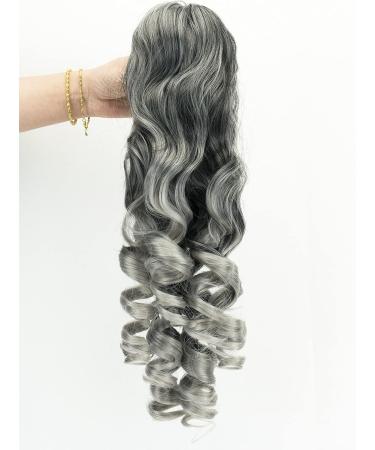 IMISSU Long Curly Claw Ponytail Clip On Hair Extension Pony Tail Hair Piece (Black Ombre Gray 1T0906) - Buy Online on GoSupps.com