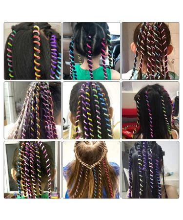 Manuqia Colorful Braided Rubber Hair Twister Clips - 12 PCS | Hair Styling Accessories for Girls & Women | Elastic Hair Rope | Cute Hairband for Kids - Buy Online on GoSupps.com