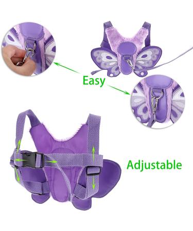BTSKY Fluff Butterfly Toddler Walking Harness | Kids Safety Rein Leash Strap in Purple - Buy Online on GoSupps.com