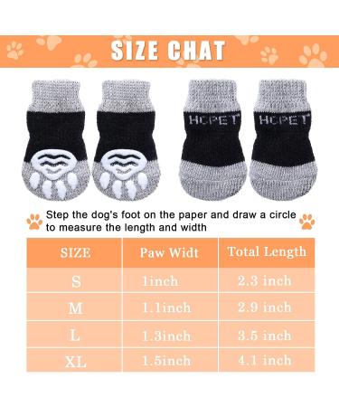 Frienda 8-Piece Anti-Slip Dog Socks for Small Puppies and Kittens - Adjustable Paw Protector with Traction Control in Black and Gray (Size S) - Buy Online on GoSupps.com