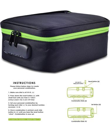 Polyester Zippered Travel Case with Lock Combination  Water Repellent Case with Interior Dividers  Interior Mesh Pockets  8.5x3.5x6.5 8.5 x 3.5 x 6.5 - Buy Online on GoSupps.com