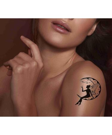 Dopetattoo 6 Sheets Fairy Moon Temporary Tattoos for Women Girls 3.7x3.7 - Fake Tattoos Set - Buy Online on GoSupps.com