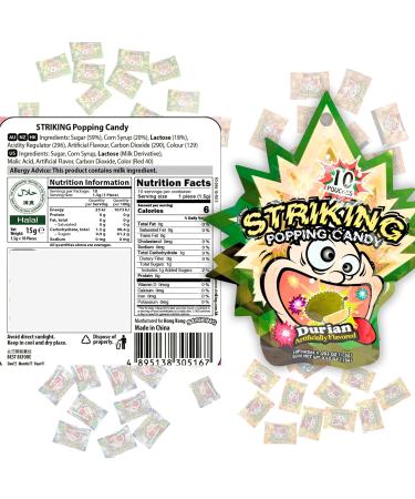Striking Popping Candy Durian Flavour 15g (Pack of 2) - Buy Online on GoSupps.com