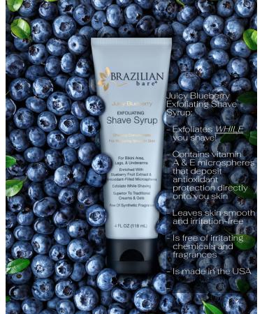 Brazilian Bare Juicy Blueberry Exfoliating Shave Syrup - Smooth and Nourishing Shave Experience - Buy Online on GoSupps.com