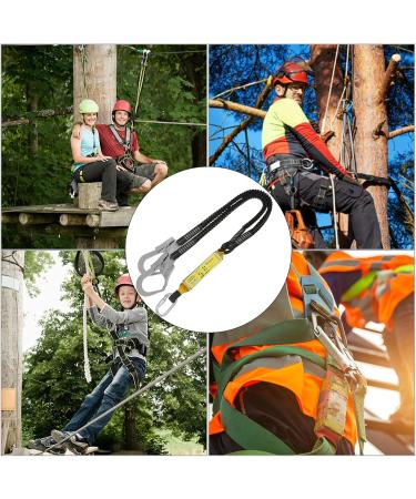 Buy Fall Protection Climbing Belt - Elastic Double Safety Line & Alloy Steel Carabiner for Tree Climbing & Mountaineering - Buy Online on GoSupps.com