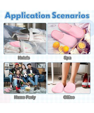 10 Pairs Disposable Home Slippers for Guests - Soft Washable Cotton Linen Spa Slippers Non-Slip & Breathable for Indoor Travel & Parties (Pink Gray - Buy Online on GoSupps.com