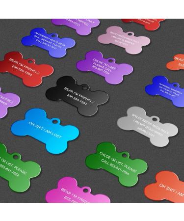 30-Pack Aluminum Dog Tags with Chains - Waterproof DIY Pet ID for Dogs & Cats | Designage - Buy Online on GoSupps.com
