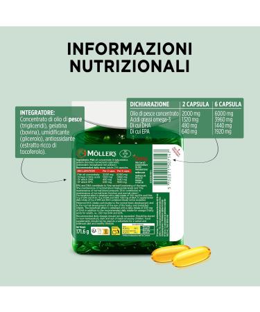  M LLER'S Moller's Omega 3 Cardio Fish Oil Concentrated Rich in Omega-3 Fatty Acids (EPA and DHA) for Normal Heart Function 120 Omeg - Buy Online on GoSupps.com