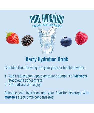 Matteo's Sugar-Free Hydration Concentrate - Electrolyte Drink for Quick Rehydration & Endurance Ideal for Workouts Travel Heat & Sun Delicious with Vitamins & Nutrients Berry Flavor 750ml 6-Pack 750 mL (pack of 6) - Buy Online on GoSupps.com