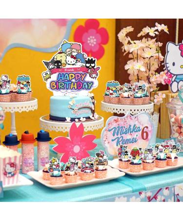 Kitty Birthday Party Cake Topper 37Pcs Hello Cat Kitty-themed Birthday Party Supplies Cupcake Decorations for Kids - Buy Online on GoSupps.com