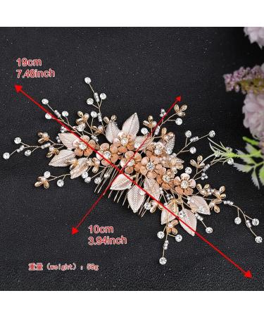 Silver Hair Accessories Bride Wedding Hair Comb Bridal Hair Accessories for Women Flower Rhinestone Headpiece Bridal Pearl Hair Accessories for Girls - Buy Online on GoSupps.com