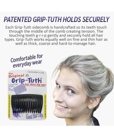 Good Hair Days Grip-Tuth Shorty Combs - Decorative Hair Styling Combs for Fine and Thin Hair - Tortoise Shell 2 Count - Buy Online on GoSupps.com