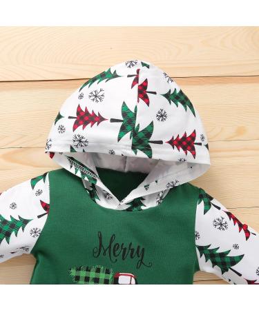 Loalirando Baby Christmas Romper Jumpsuit | My First Xmas Outfit 3-6 Months Green | Tree & Truck Design - Buy Online on GoSupps.com