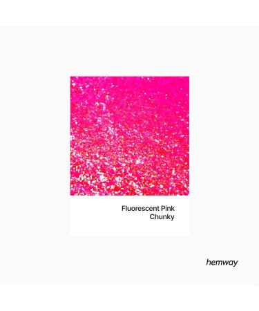 Hemway Premium Ultra Sparkle Glitter - Fluorescent Pink Chunky (100g) for Arts & Crafts Nails Cosmetics and Festivals - Multi-Purpose Metallic Flake - Buy Online on GoSupps.com