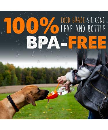 Mighty Paw 20 oz Travel Dog Water Bottle | BPA-Free Silicone Portable Drinking Dispenser for Outdoors, Camping, Walking & Hiking - Leak-Proof Waterbottle with Built-in Bowl - Orange - Buy Online on GoSupps.com