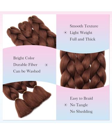 Shop Tess Braids Extensions - 60 cm Chocolate Brown Jumbo Kanekalon Hair - 3 Pack Braid Extensions for Box Braids - Buy Online on GoSupps.com
