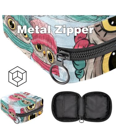 Period Pocket Zipper Bag | Women's Tampon & Cosmetic Bag | Cute Owl Design for Menstruation & Travel - Buy Online on GoSupps.com