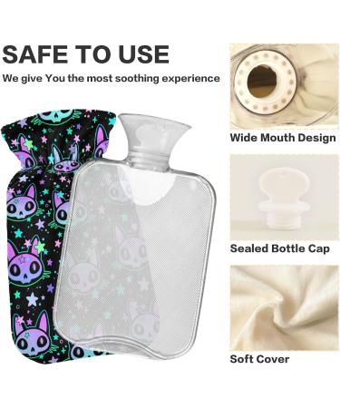 Naanle Halloween Black Cats Hot Water Bottle | 1L Transparent Heat & Cold Therapy | Pain Relief & Comfort - Buy Online on GoSupps.com