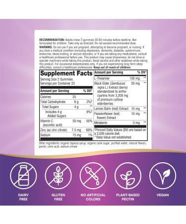 Nature's Way Sambucus Sleep + Immune Gummies with Melatonin & L-Theanine - 50 Count - Buy Online on GoSupps.com